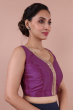Purple Dupion Silk Embroidered Blouse