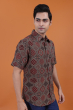 Multicolor Cotton Printed Ajrak Half Shirt