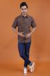 Multicolor Cotton Printed Ajrak Half Shirt