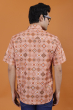Rust Digital Printed Half Shirt