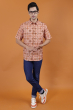 Rust Digital Printed Half Shirt