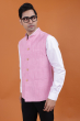Pink Cotton Ethnic Jacket
