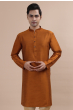 Rust Cotton Slub Long Kurta