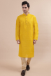 Yellow Cotton Long Kurta