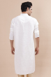 White Cotton Slub Long Kurta