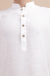 White Cotton Slub Long Kurta
