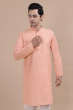 Orange Cotton Long Kurta
