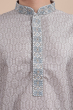 Grey Jaquard Woven Long Kurta