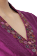 MAGENTA COTTON TUSSAR HAND EMBRIODERED BLOUSE