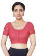 PEACH COTTON EMBROIDERED BLOUSE