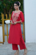Red Exclusive Maslin Pant Set