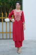 Red Exclusive Maslin Pant Set