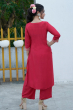Red Exclusive Maslin Pant Set