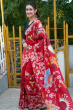 Red Digital Printed Pure Silk Saree