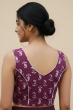  Purple Cotton Printed Blouse