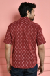 MAROON PRINTED COTTON CASUAL SHIRT