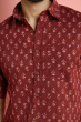 MAROON PRINTED COTTON CASUAL SHIRT