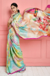 MULTI COLOURED HAND PAINTED PURE SILK SAREE