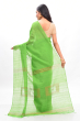 GREEN SOLID cotton Handloom Saree