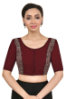 MAROON COTTON PRINTED BLOUSE