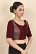 MAROON COTTON PRINTED BLOUSE