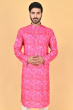 PINK PRINTED COTTON BLEND LONG KURTA