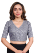 Grey Flex Printed Blouse