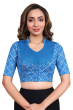 Blue Flex Printed Blouse