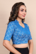 Blue Flex Printed Blouse