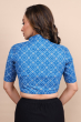 Blue Flex Printed Blouse