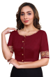Maroon Cotton Printed Blouse