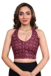 Maroon Flex Printed Blouse