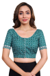 Green Flex Printed Blouse