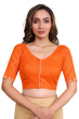 Orange Flex Printed Blouse