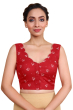 Red Flex Printed Blouse