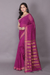 Magenta Cotton saree 