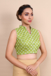 Green Flex Printed Blouse