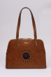 SHOULDER TOTE BAG MUSTARD/BROWN