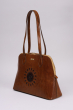 SHOULDER TOTE BAG MUSTARD/BROWN