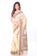 OFF WHITE KANTHA STITCH SILK SAREE
