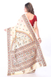 OFF WHITE KANTHA STITCH SILK SAREE