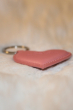 GENUINE LEATHER PEACH KEY RING