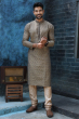 GREY JACQUARD WOVEN EXCLUSIVE LONG KURTA