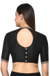 Black Cotton Tussar Blouse