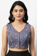 Blue Ajrak Printed Blouse