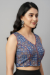 Blue Ajrak Printed Blouse