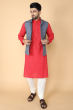 BLUE JACQUARD WOVEN ETHNIC JACKET