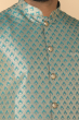 GREEN JACQUARD WOVEN ETHNIC JACKET