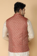 MAROON JACQUARD WOVEN ETHNIC JACKET