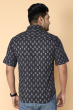 BLACK COTTON PRINTED HALF SHIRT